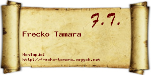 Frecko Tamara névjegykártya